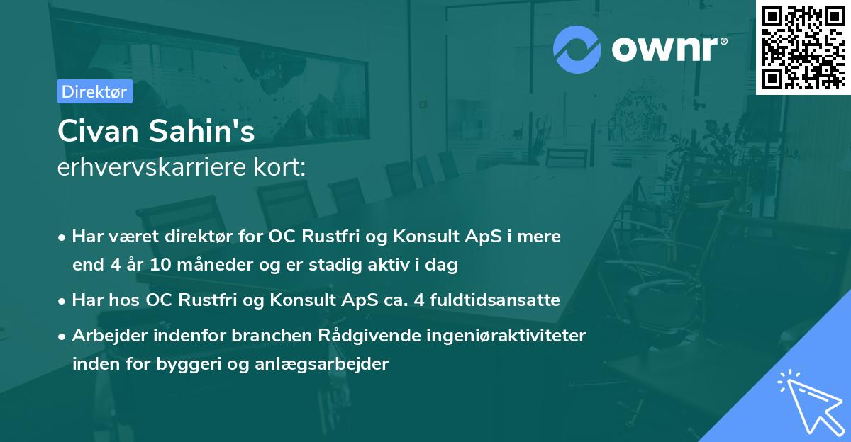 Civan Sahin's erhvervskarriere kort