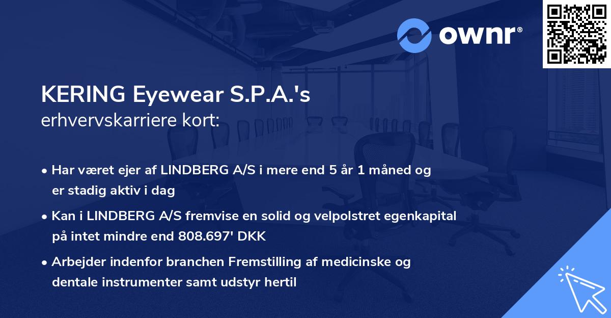 KERING Eyewear S.P.A.'s erhvervskarriere kort