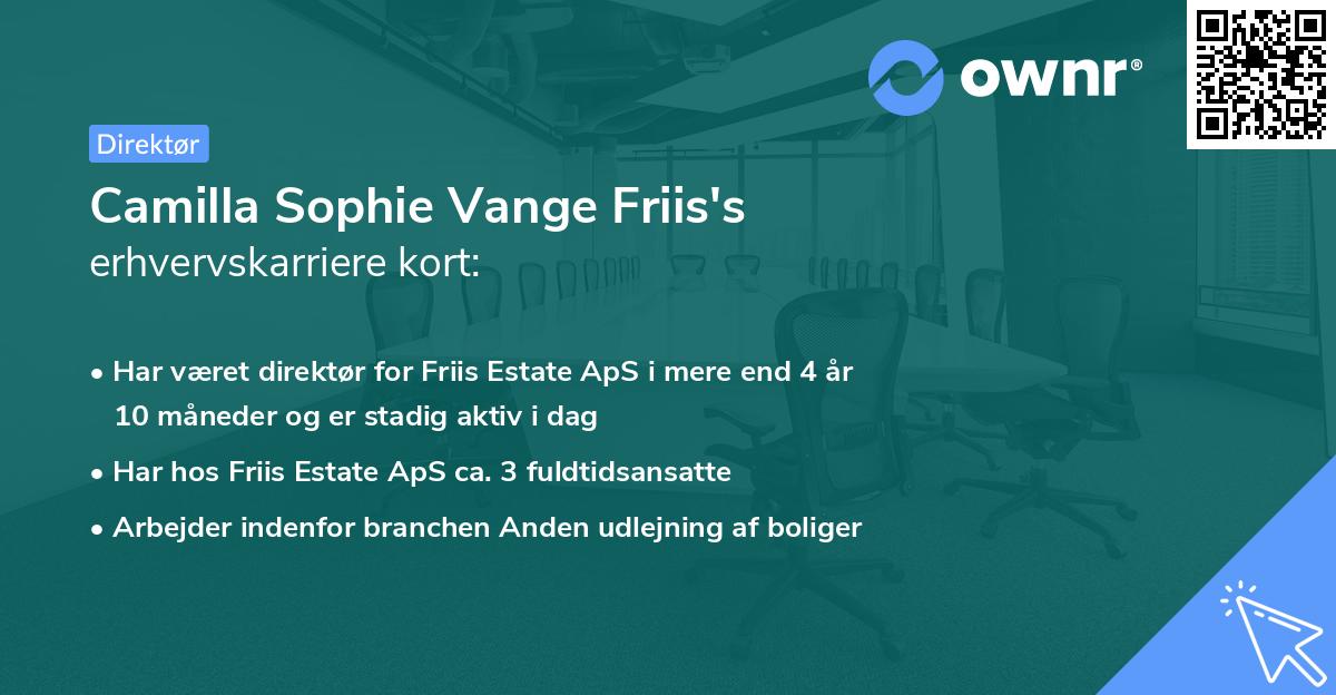 Camilla Sophie Vange Friis's erhvervskarriere kort