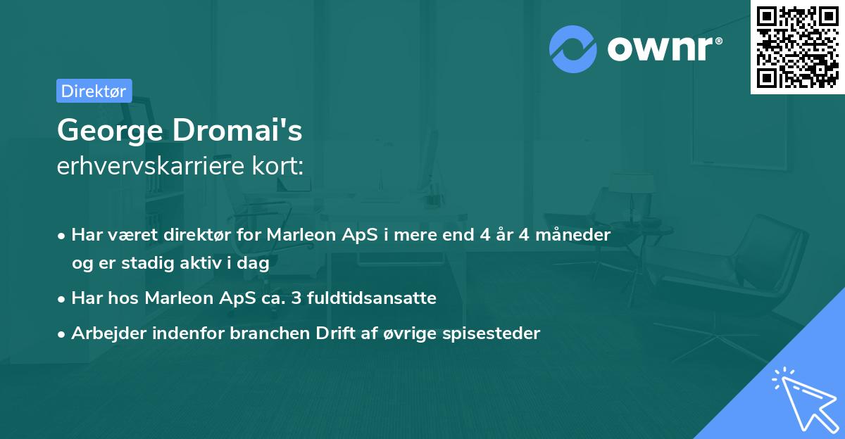 George Dromai's erhvervskarriere kort
