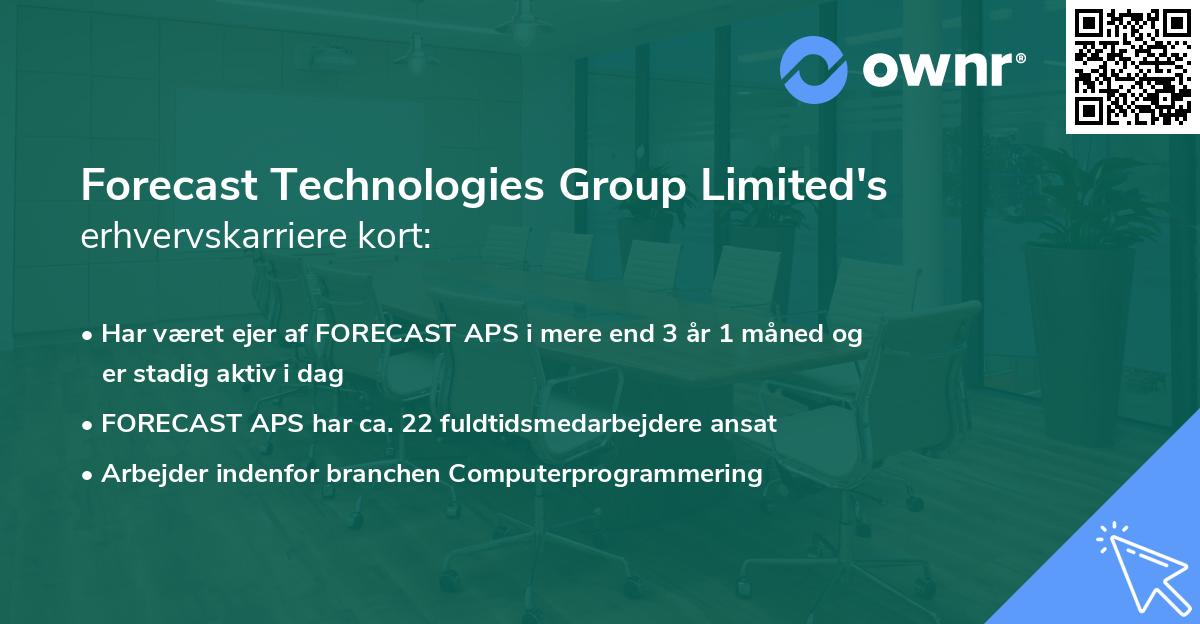 Forecast Technologies Group Limited's erhvervskarriere kort