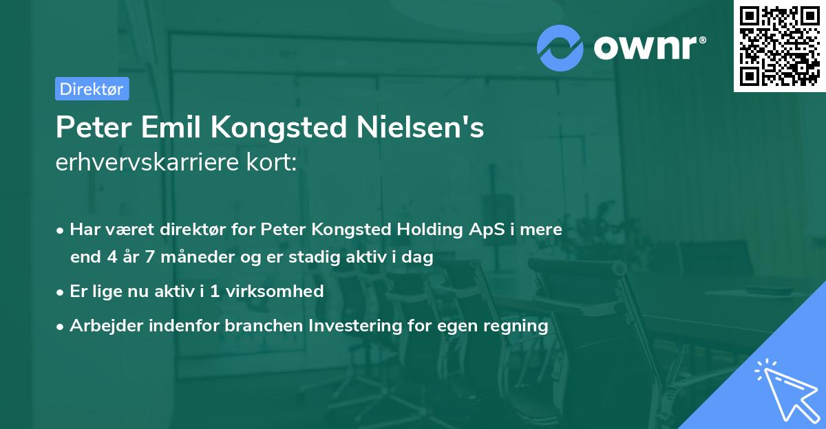 Peter Emil Kongsted Nielsen's erhvervskarriere kort