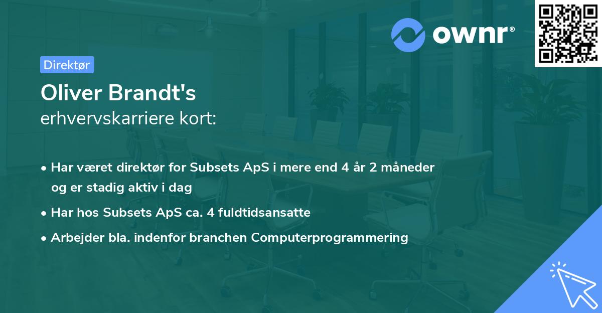 Oliver Brandt's erhvervskarriere kort