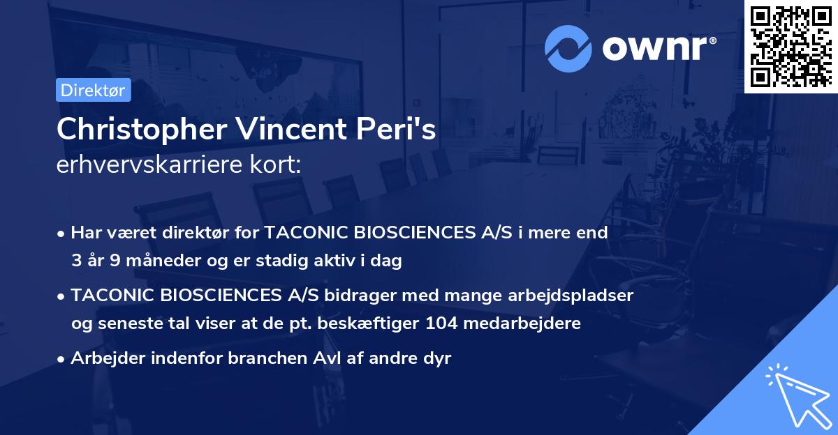 Christopher Vincent Peri's erhvervskarriere kort