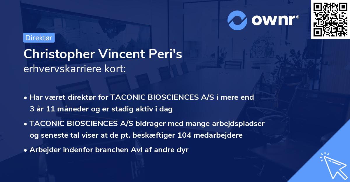 Christopher Vincent Peri's erhvervskarriere kort