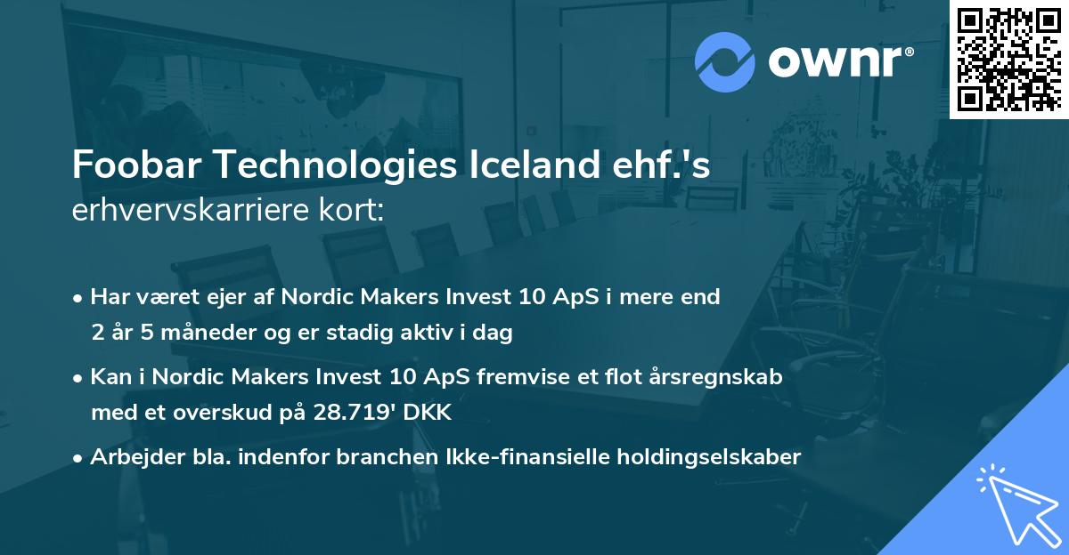 Foobar Technologies Iceland ehf.'s erhvervskarriere kort