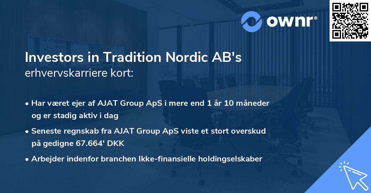 Investors in Tradition Nordic AB's erhvervskarriere kort