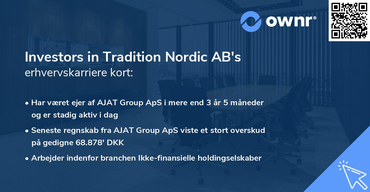 Investors in Tradition Nordic AB's erhvervskarriere kort