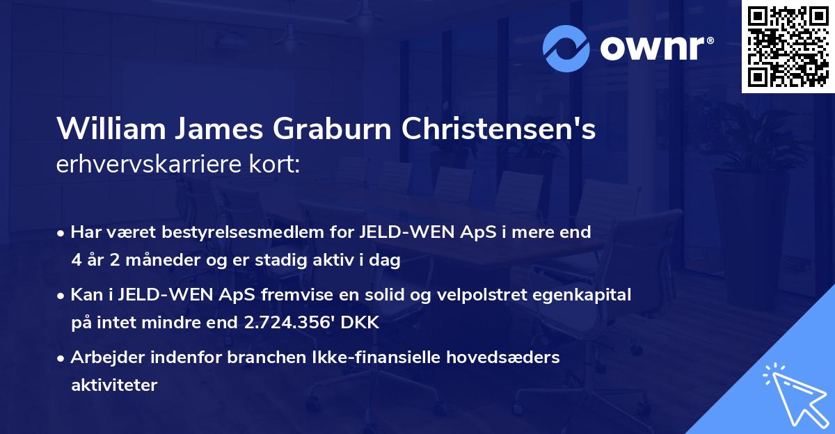 William James Graburn Christensen's erhvervskarriere kort