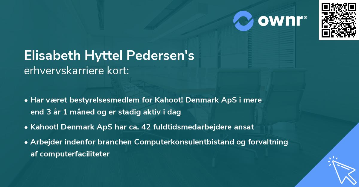 Elisabeth Hyttel Pedersen's erhvervskarriere kort