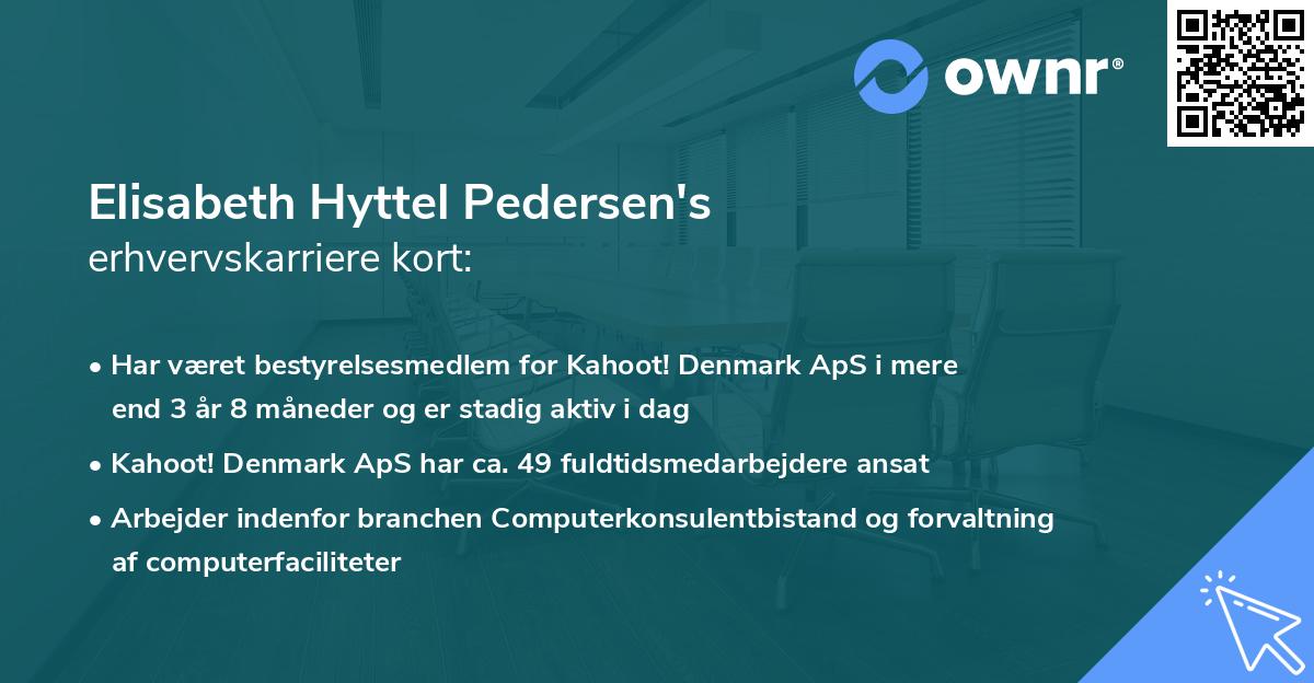 Elisabeth Hyttel Pedersen's erhvervskarriere kort