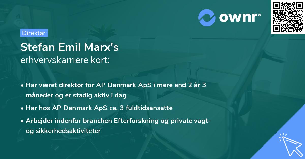 Stefan Emil Marx's erhvervskarriere kort