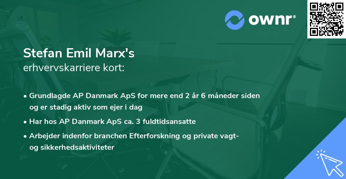 Stefan Emil Marx's erhvervskarriere kort