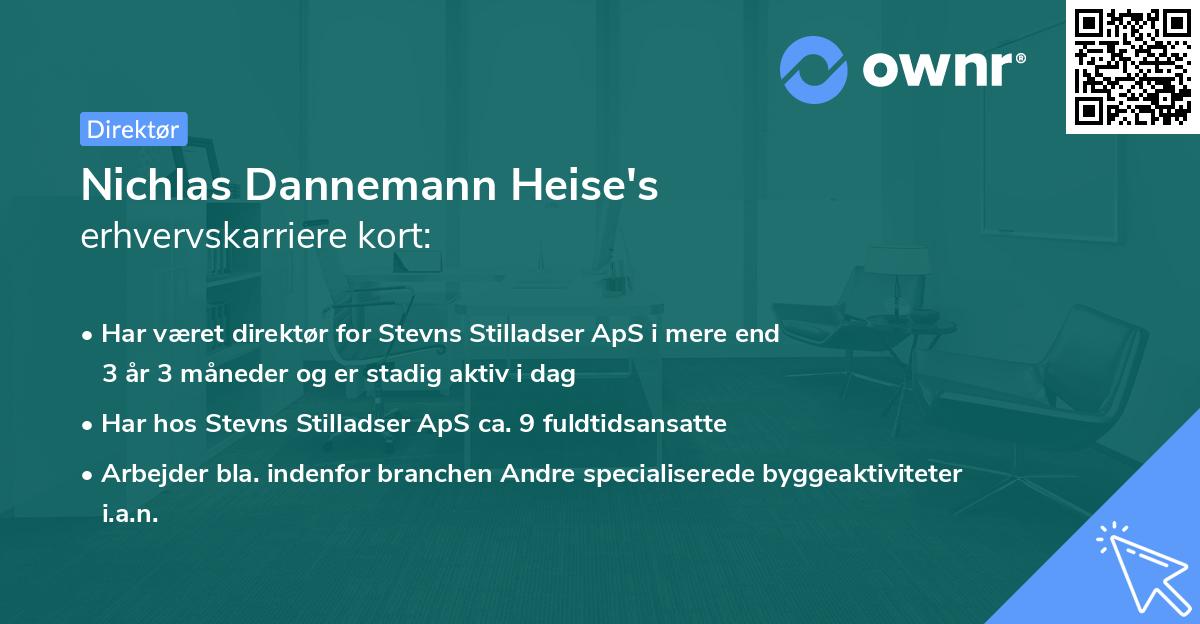 Nichlas Dannemann Heise's erhvervskarriere kort