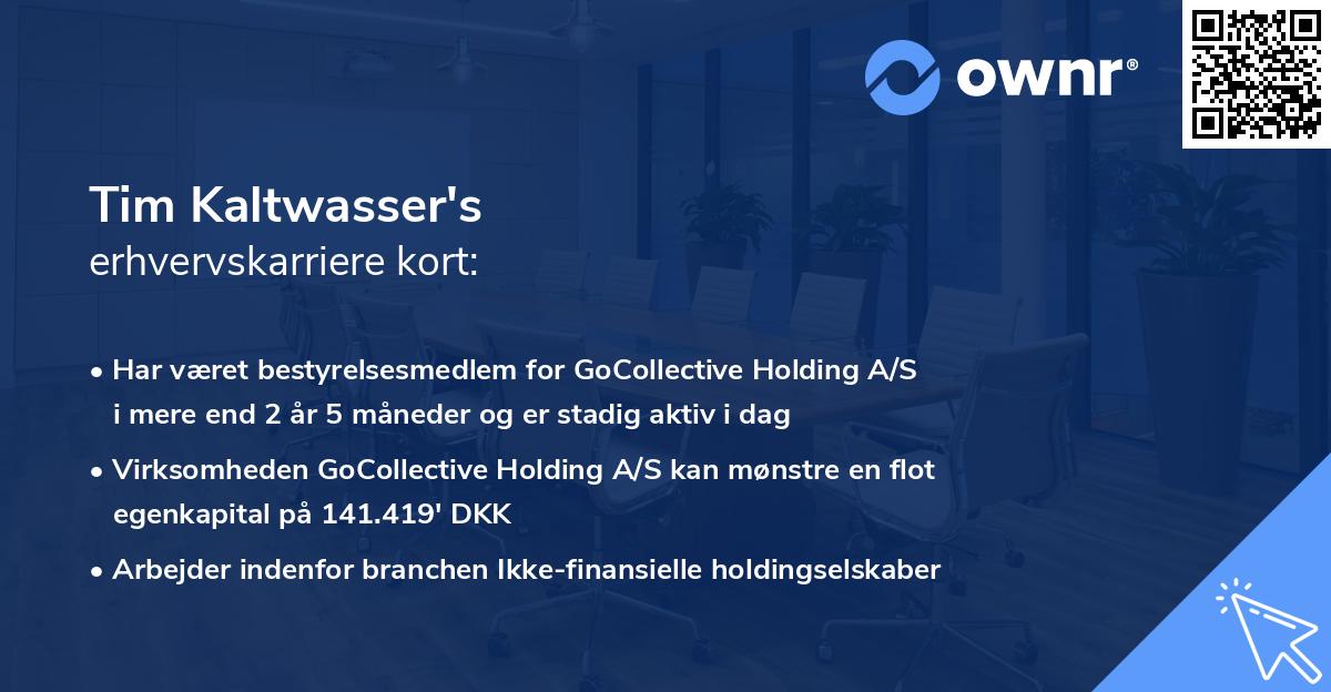 Tim Kaltwasser's erhvervskarriere kort