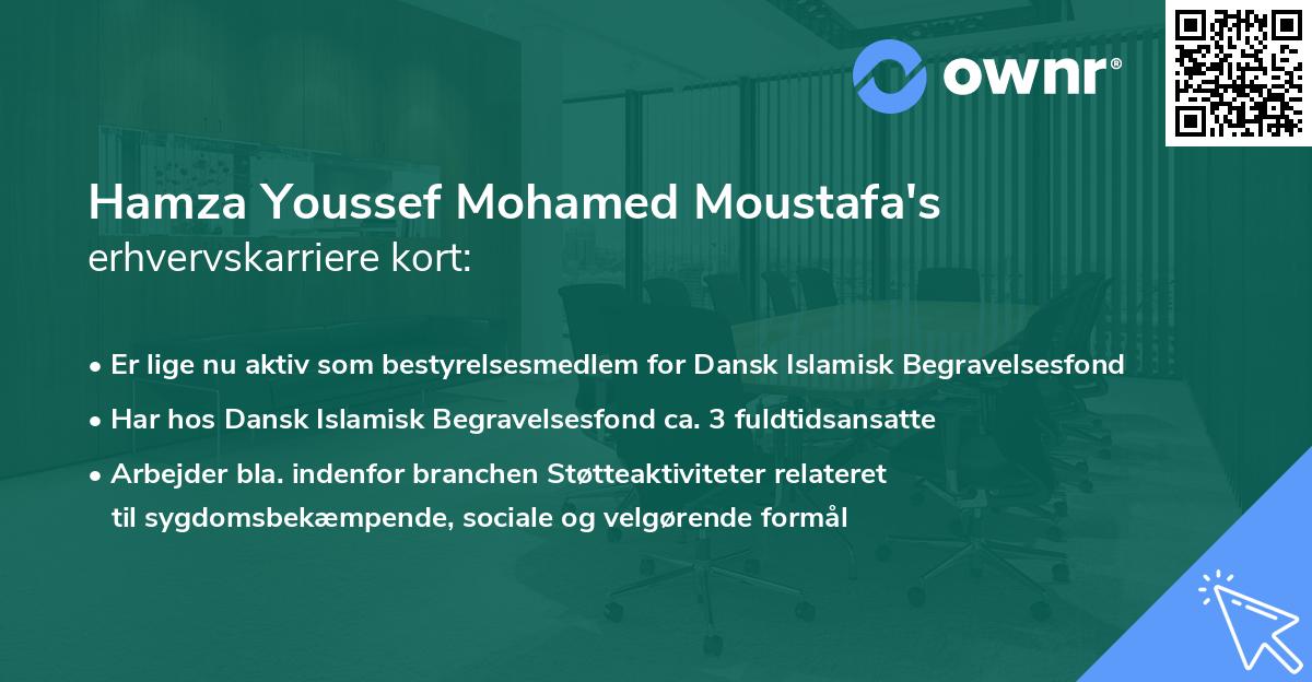 Hamza Youssef Mohamed Moustafa's erhvervskarriere kort