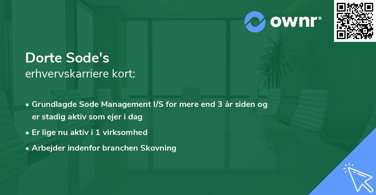 Dorte Sode's erhvervskarriere kort