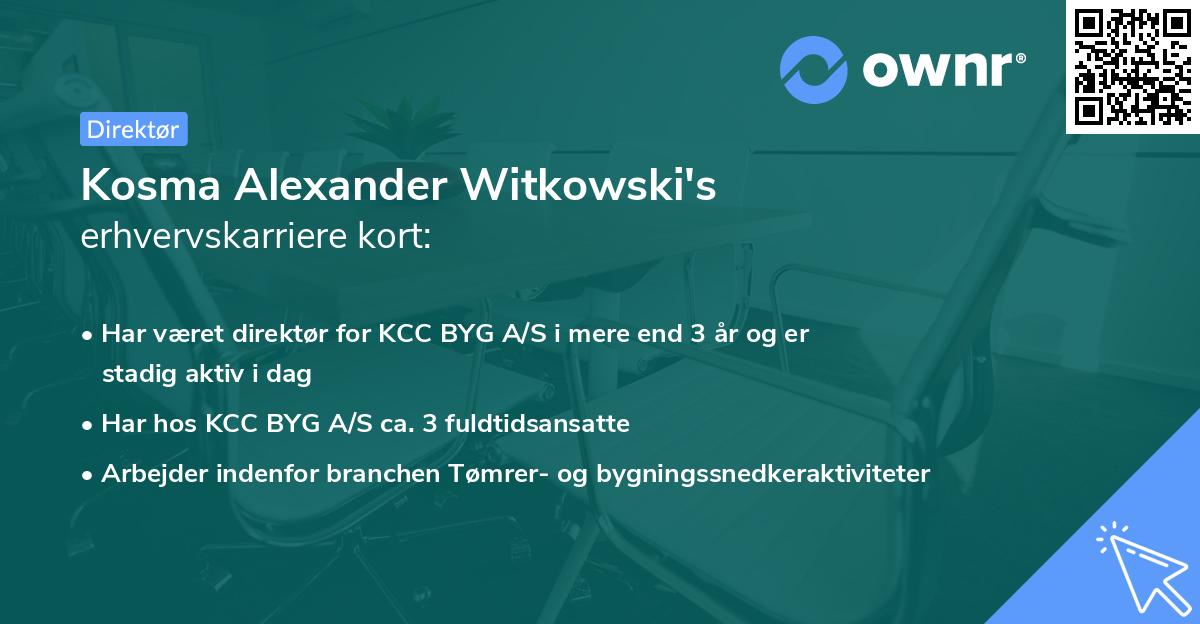 Kosma Alexander Witkowski's erhvervskarriere kort
