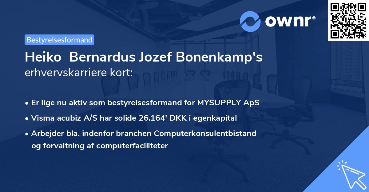 Heiko  Bernardus Jozef Bonenkamp's erhvervskarriere kort