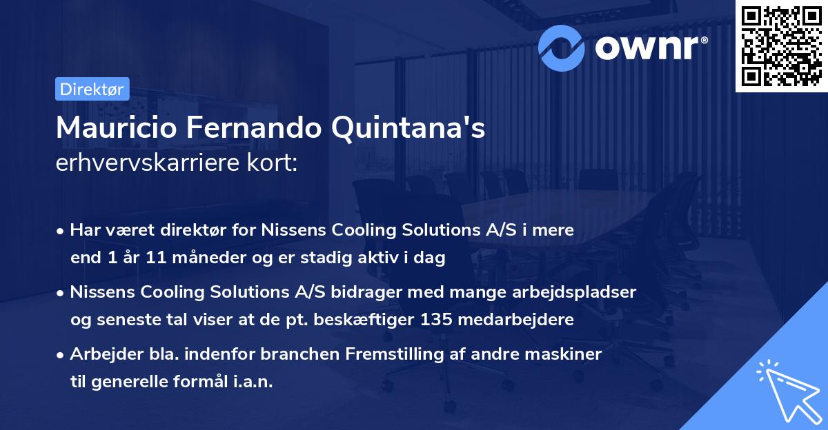 Mauricio Fernando Quintana's erhvervskarriere kort