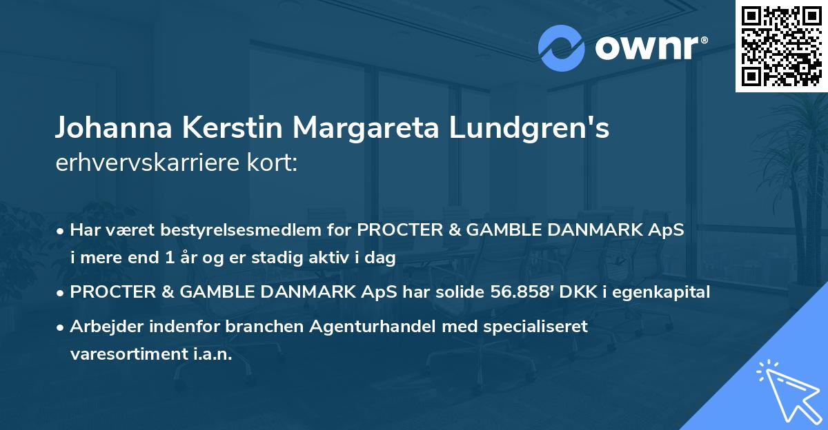 Johanna Kerstin Margareta Lundgren's erhvervskarriere kort