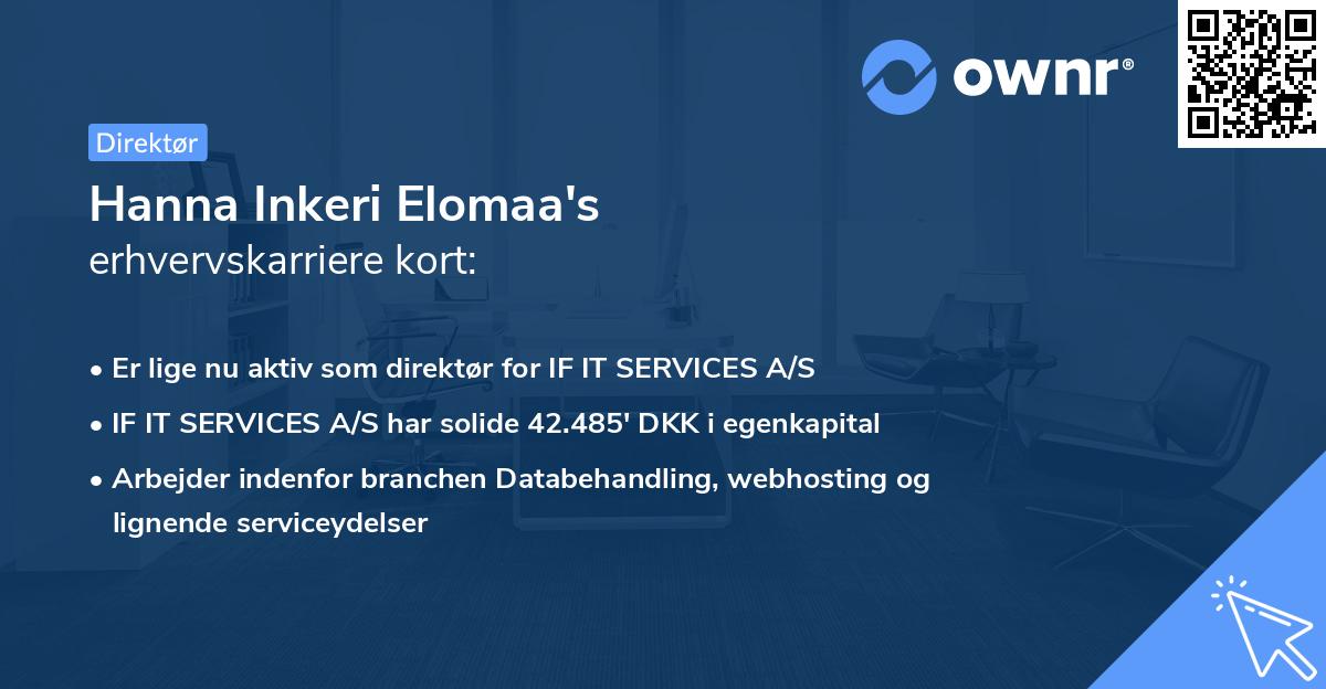 Hanna Inkeri Elomaa's erhvervskarriere kort