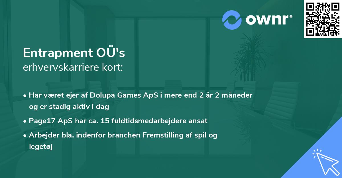 Entrapment OÜ's erhvervskarriere kort