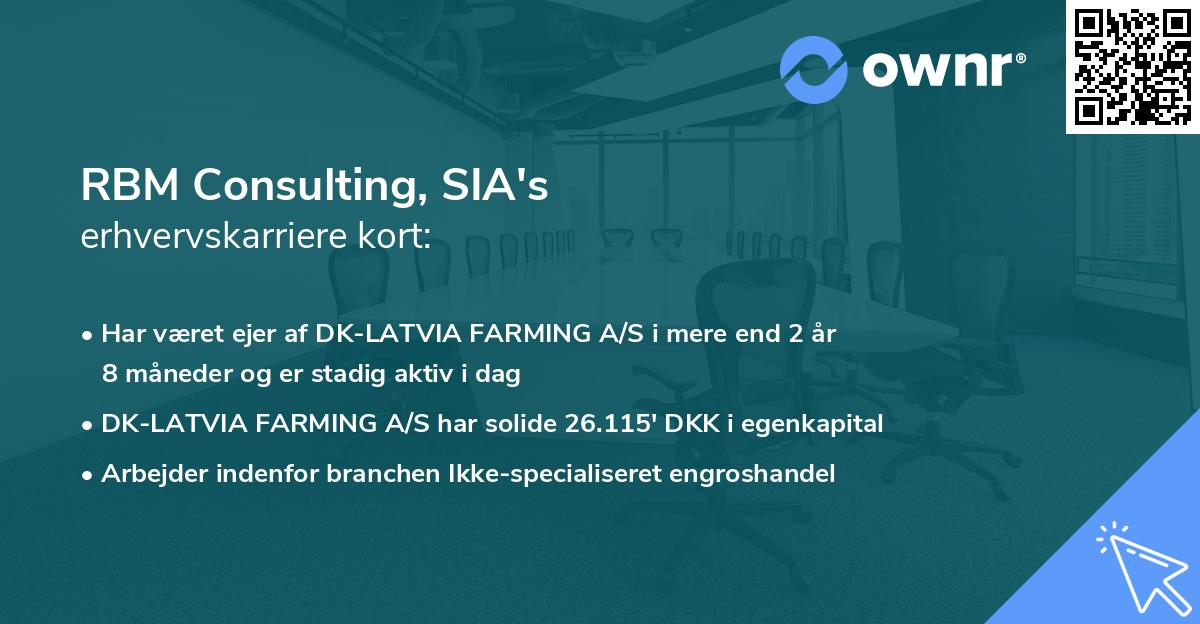 RBM Consulting, SIA's erhvervskarriere kort