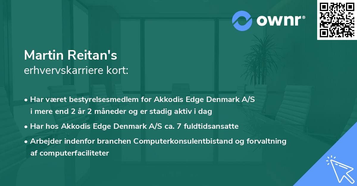 Martin Reitan's erhvervskarriere kort