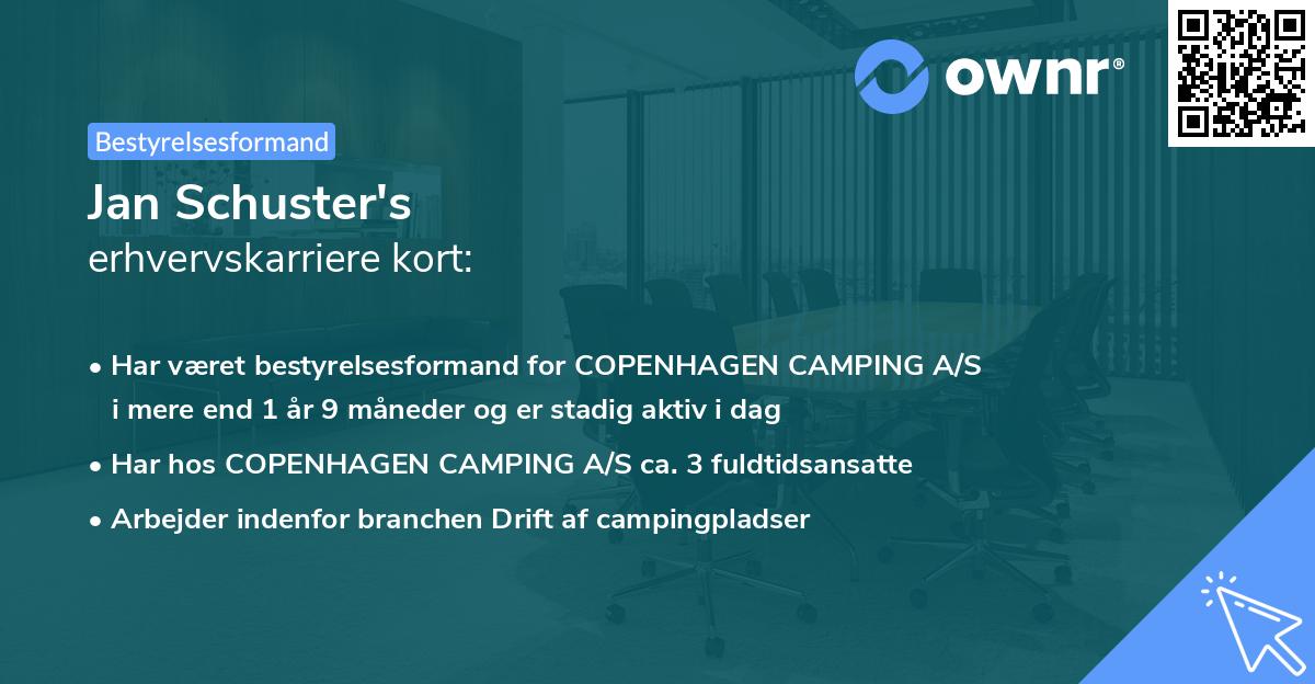 Jan Schuster's erhvervskarriere kort