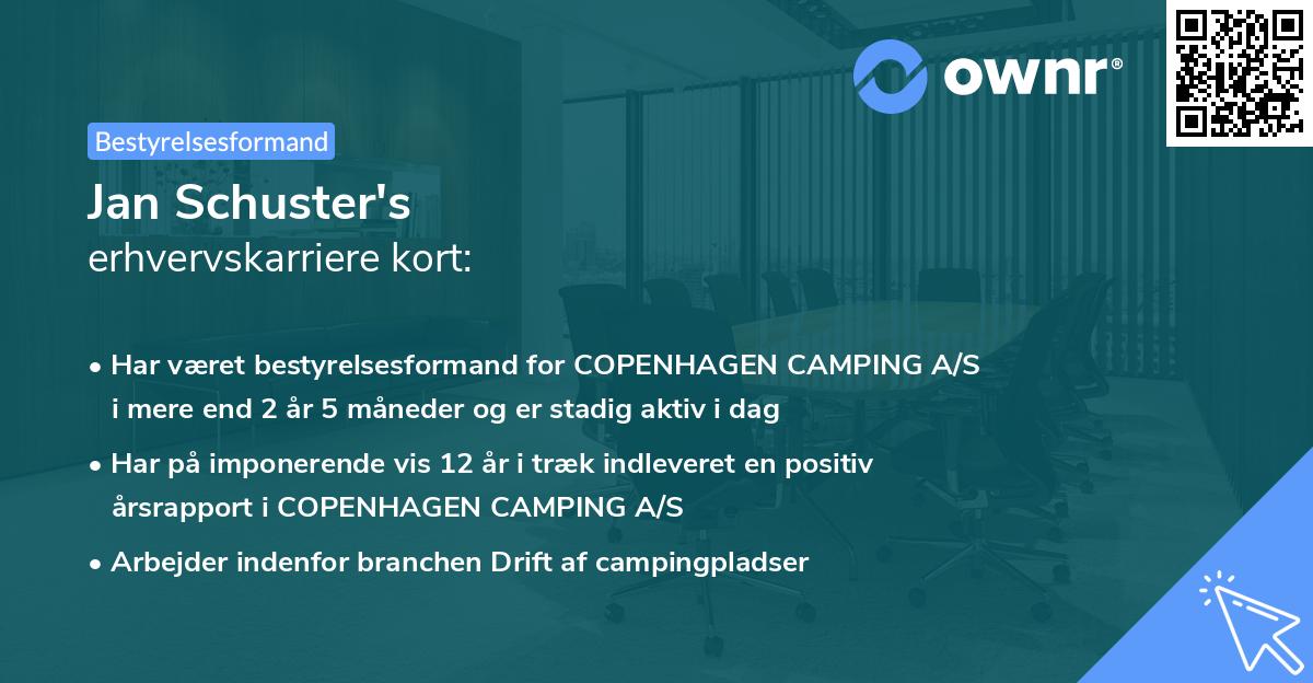 Jan Schuster's erhvervskarriere kort