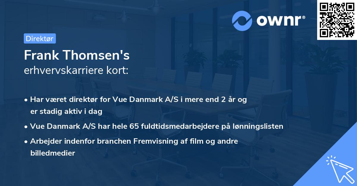 Frank Thomsen's erhvervskarriere kort