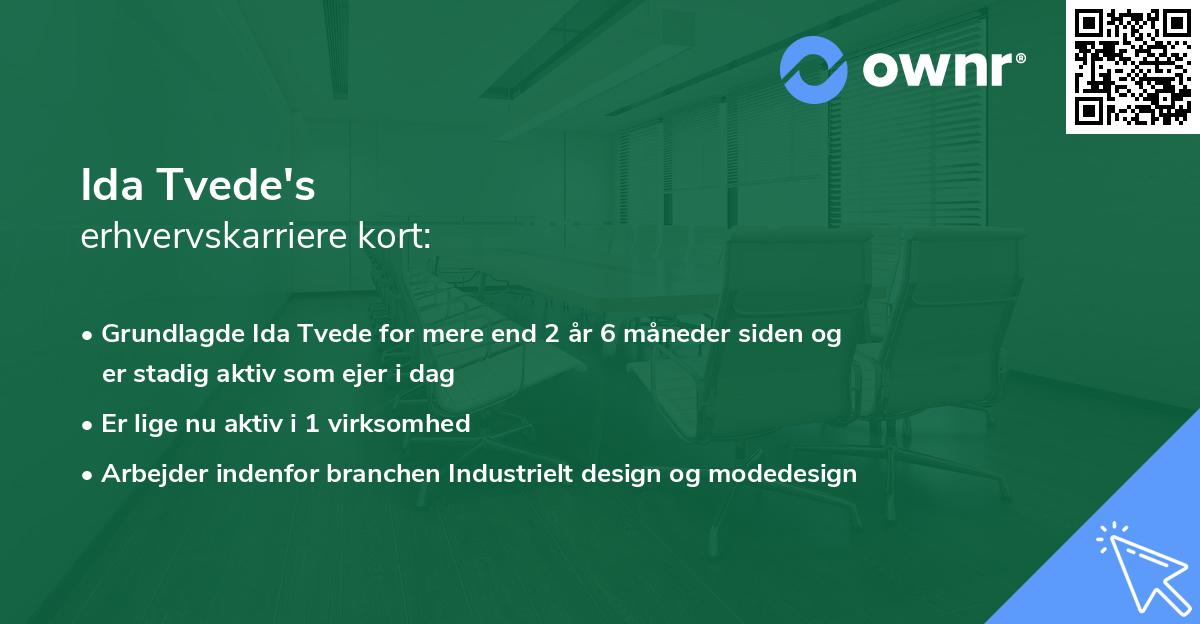 Ida Tvede's erhvervskarriere kort