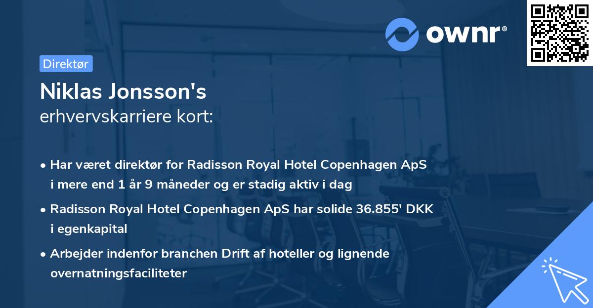 Niklas Jonsson's erhvervskarriere kort