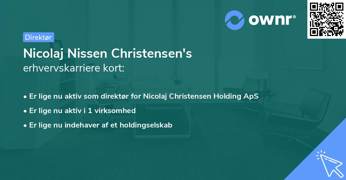 Nicolaj Nissen Christensen's erhvervskarriere kort