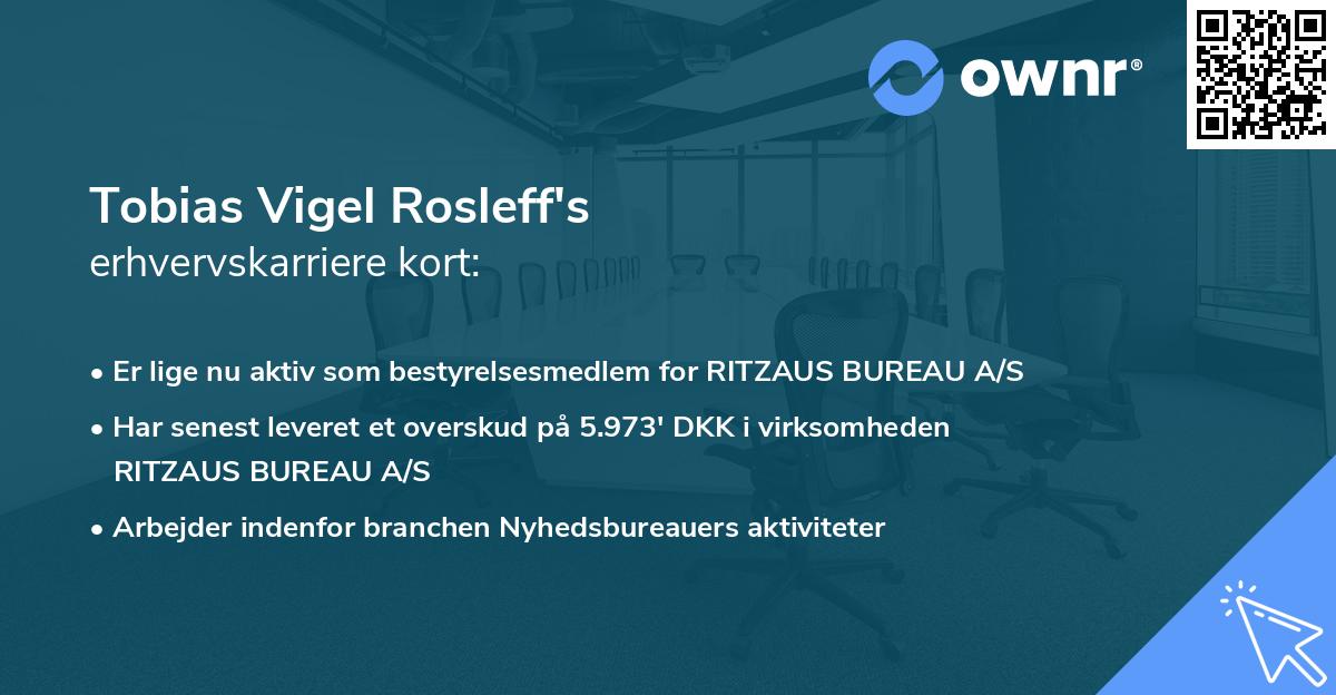 Tobias Vigel Rosleff's erhvervskarriere kort