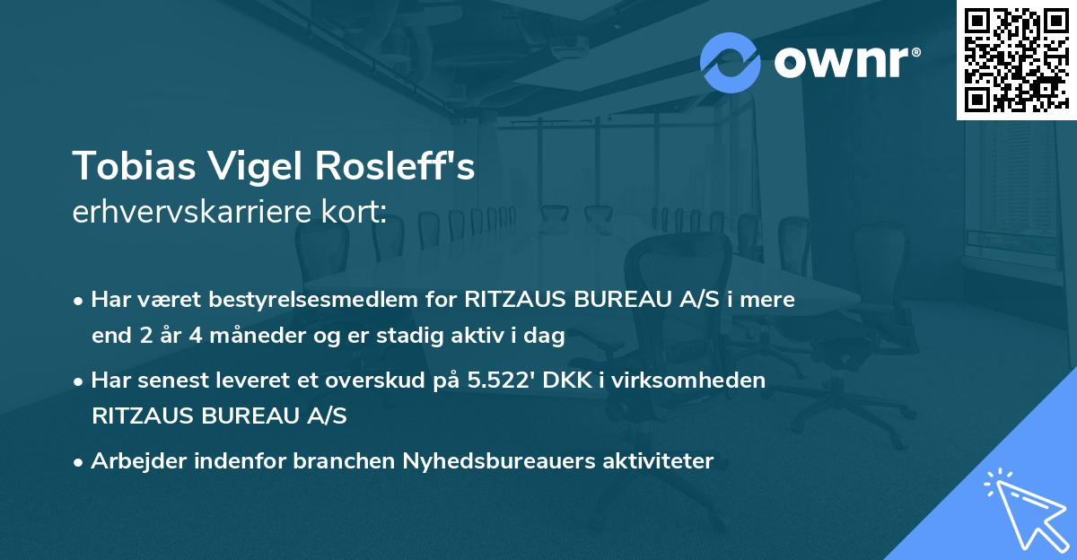 Tobias Vigel Rosleff's erhvervskarriere kort