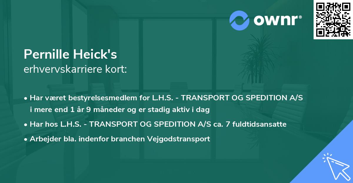 Pernille Heick's erhvervskarriere kort