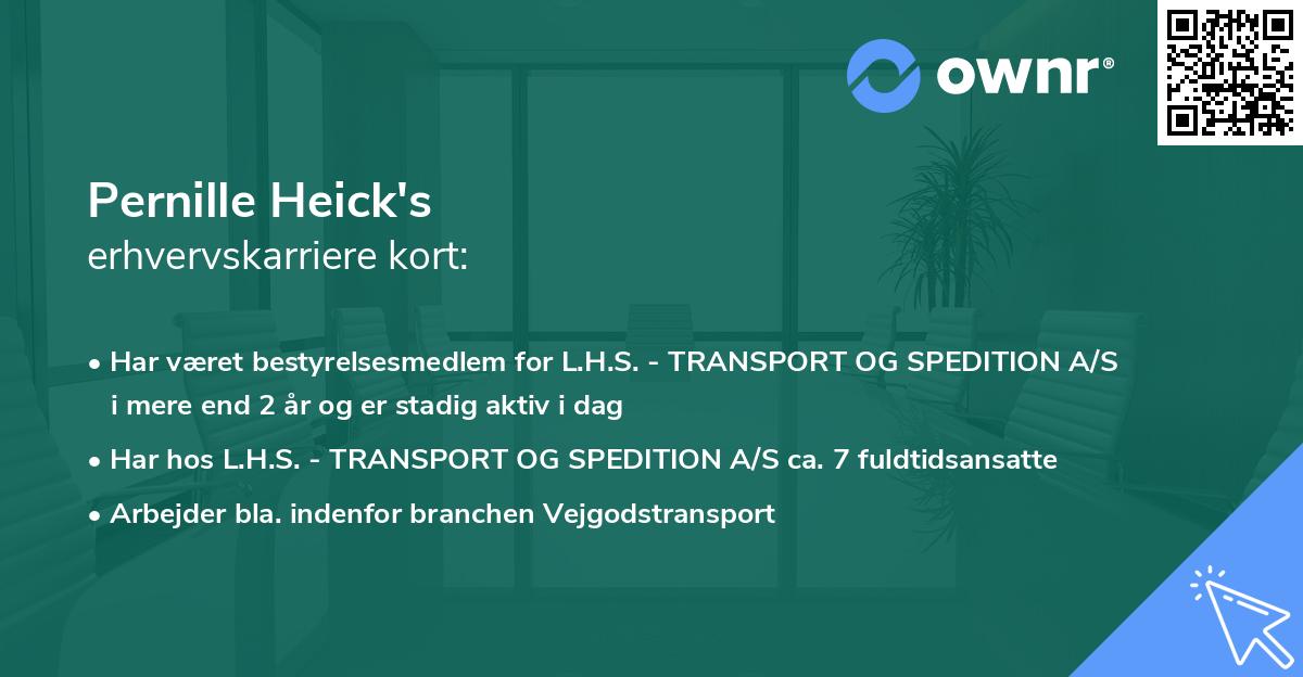 Pernille Heick's erhvervskarriere kort