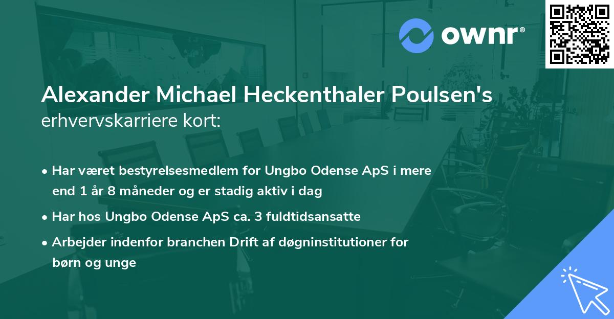 Alexander Michael Heckenthaler Poulsen's erhvervskarriere kort