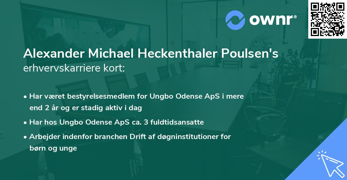 Alexander Michael Heckenthaler Poulsen's erhvervskarriere kort