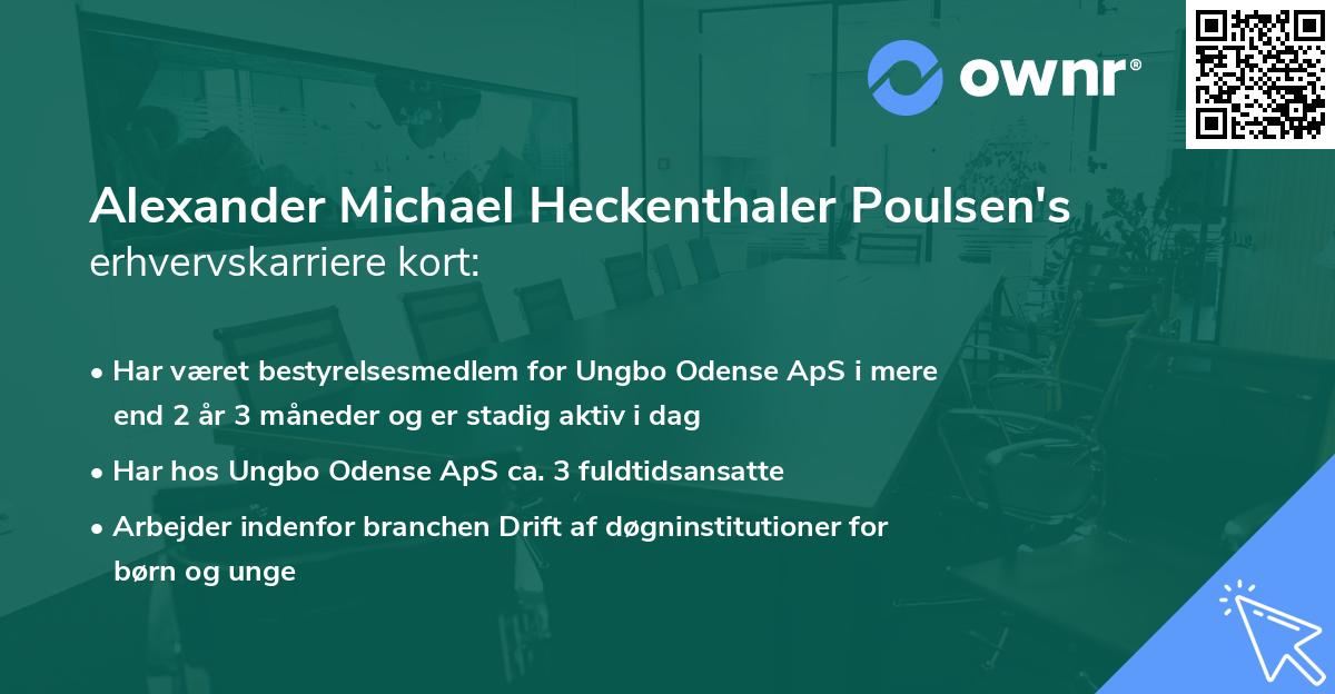 Alexander Michael Heckenthaler Poulsen's erhvervskarriere kort