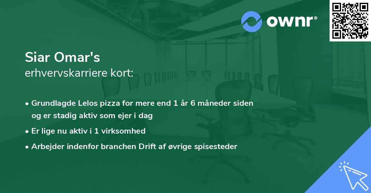 Siar Omar's erhvervskarriere kort