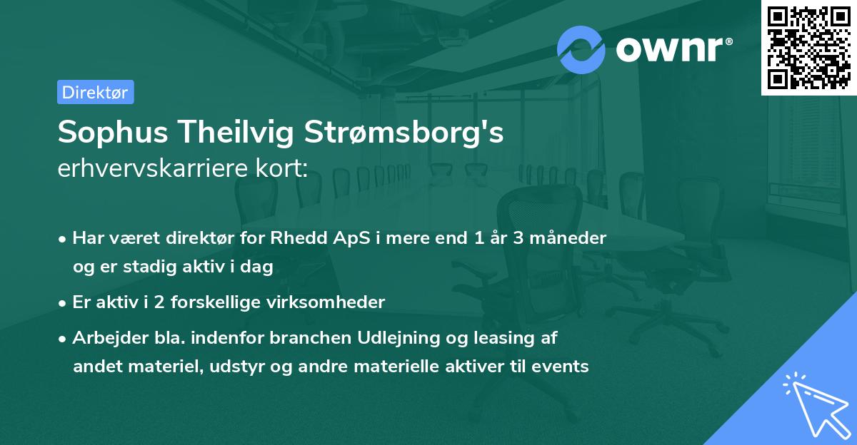 Sophus Theilvig Strømsborg's erhvervskarriere kort