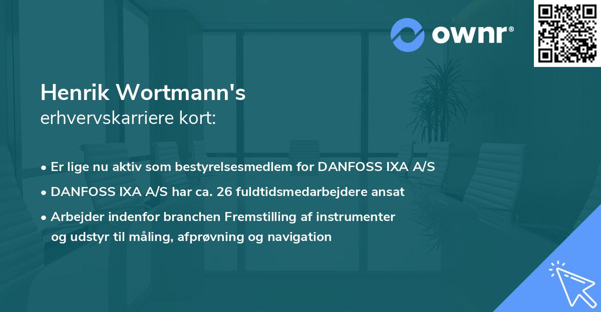 Henrik Wortmann's erhvervskarriere kort