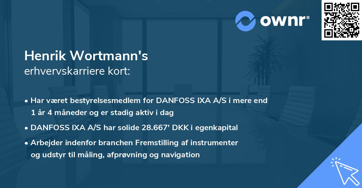 Henrik Wortmann's erhvervskarriere kort