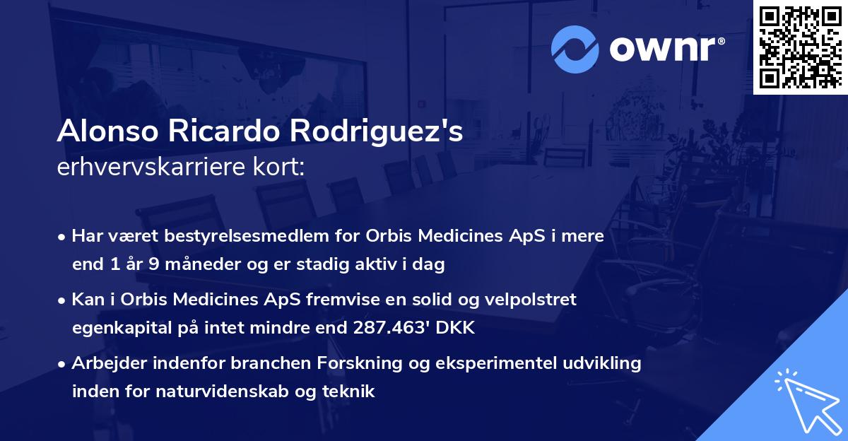 Alonso Ricardo Rodriguez's erhvervskarriere kort
