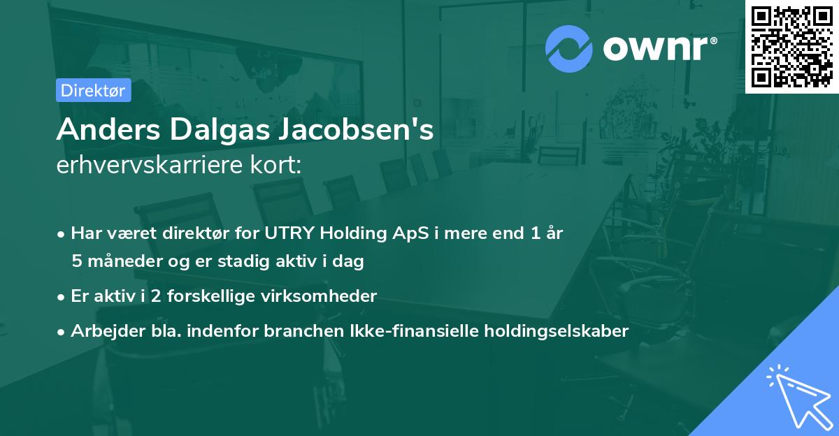 Anders Dalgas Jacobsen's erhvervskarriere kort