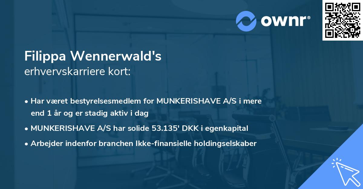 Filippa Wennerwald's erhvervskarriere kort