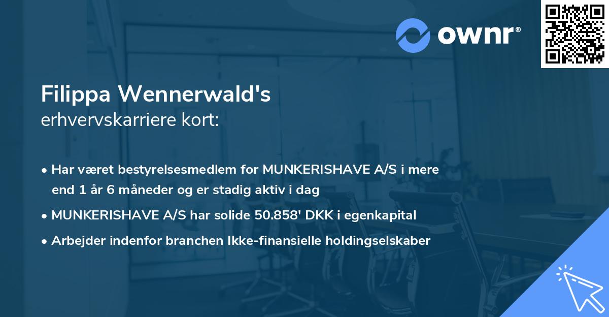 Filippa Wennerwald's erhvervskarriere kort